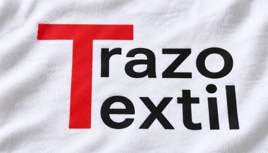 El logotipo de Trazo Textil aplicado en DTF con acabado mate sobre tela blanca
