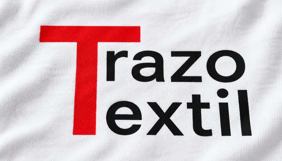El logotipo de Trazo Textil impreso en serigrafía sobre tela blanca