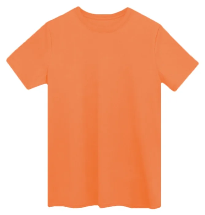 Playera de algodón pima de cuello redondo en color naranja